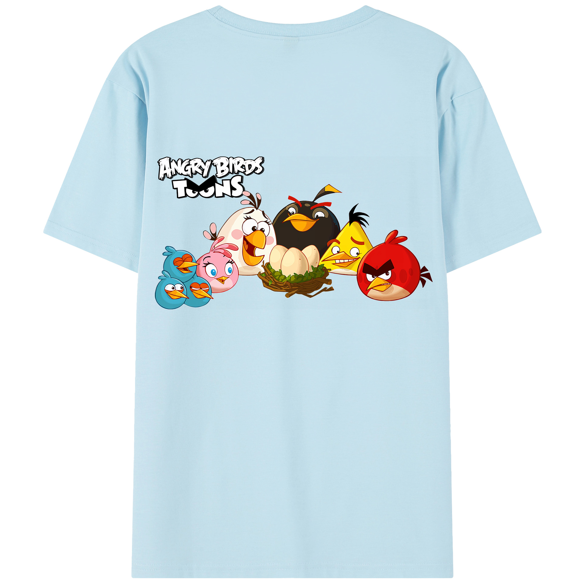 （画像用） Angry Birds アングリーバード 綿100％半袖Tシャツ（背面プリント）